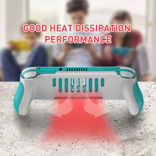 Vista 3 de MEQI Funda de agarre compatible con Nintendo Switch Lite, cómoda y ergonómica funda protectora portátil para juegos, accesorios para consola Switch