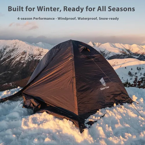 Vista 3 de GEERTOP 2 Person Backpacking Tent, 4 Season Waterproof Tent for Camping