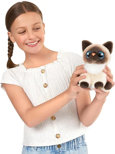 Vista 4 de Pets Alive Smitten Kittens Surprise (Gato Birmano Bonnie) de ZURU, Juguetes de Peluche Interactivos, Desembalaje, Adopción, 10 Sonidos