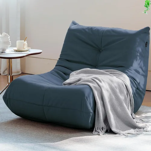 Vista 14 de Silla Puf, Silla Puf Loveseat junto a la Chimenea Sofá Puf para Adultos, Sillas Puf de 2 Plazas para Adolescentes con Espuma de Alta Resistencia