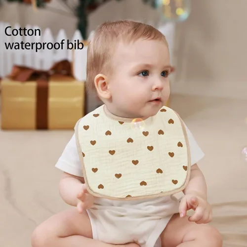 Vista 6 de Baberos tipo bandana para bebé, paquete de 6 unidades impermeables para niños pequeños, baberos suaves de algodón absorbente para comer, babear