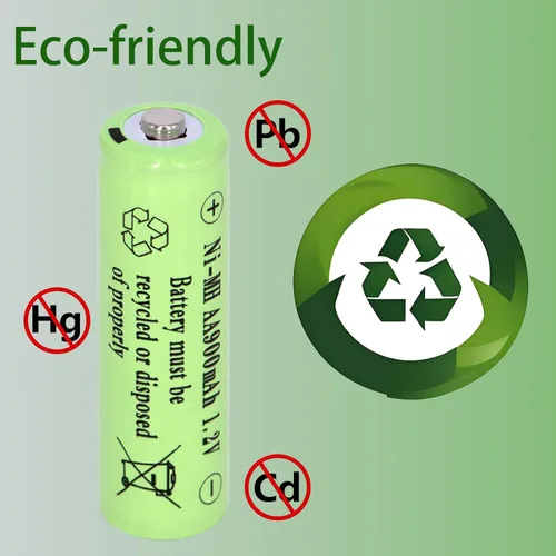 Vista 6 de Baterías recargables Ni-MH de 1.2 V AA de 900 mAh, doble A precargada 2 A, batería solar para luces solares al aire libre, lámparas de césped, luz