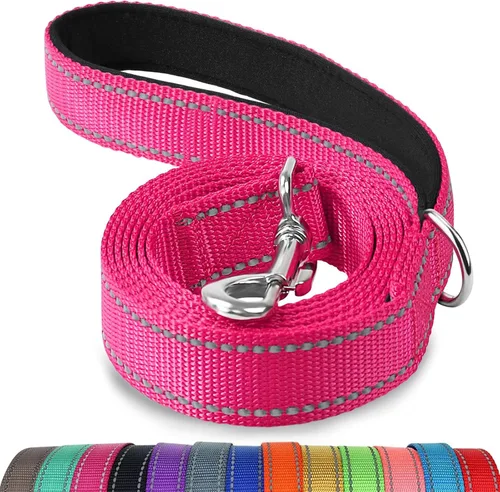 Vista 31 de Joytale - Correa reflectante de doble cara para perro, 6, 5 y 4 pies, resistente de nailon, asa acolchada, para pasear perros pequeños y medianos