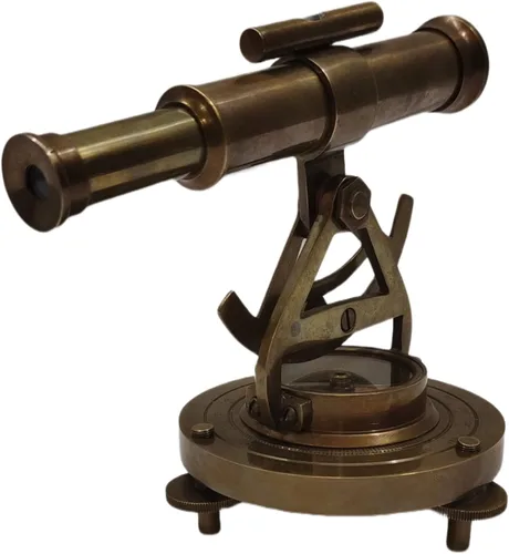 Vista 6 de Telescopio Alidade de latón antiguo con brújula instrumentos de encuesta Alidate Decoración de mesa para el hogar/oficina