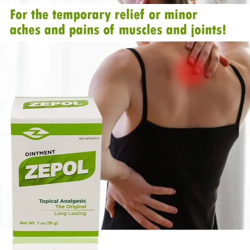 Vista 6 de Zepol Original. Ungüento tópico para músculos, articulaciones, dolor de espalda, esguinces y distensiones. 1 oz. Paquete de 2