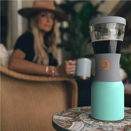 Vista 8 de asobu Coldbrew - Cafetera portátil con aislamiento al vacío de acero inoxidable de 1 litro, jarra de 188 sin BPA (verde menta)