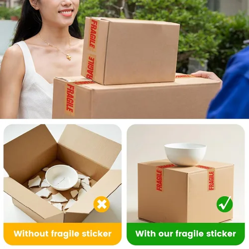 Vista 3 de ADHES - Cinta frágil, cinta de papel kraft biodegradable, 2 pulgadas x 55 yardas, 3 rollos, adhesivo fuerte, cinta de embalaje de papel ecológica