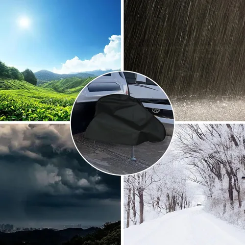 Vista 3 de Cubierta de enganche de caravana impermeable y transpirable, cubierta protectora del gato de lengua, cubiertas de bloqueo de enganche de remolque