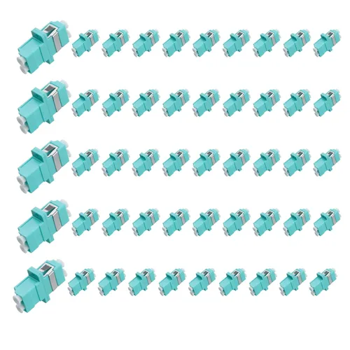 Vista 13 de 6 unids LC OM2/OM1 Adaptador de acoplador óptico de fibra óptica LC a LC Acoplador dúplex multimodo Conectores LC-LC hembra a hembra Duplex Multi