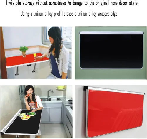 Vista 2 de Mesa plegable para montar en la pared, mesa plegable para niños, mesa de comedor plegable de madera maciza, mesa de computadora multifuncional