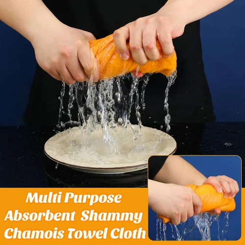 Vista 2 de Paquete de 10 paños de gamuza absorbentes para secado de automóviles, paños de gamuza alemana a granel, lavables a máquina, reutilizables