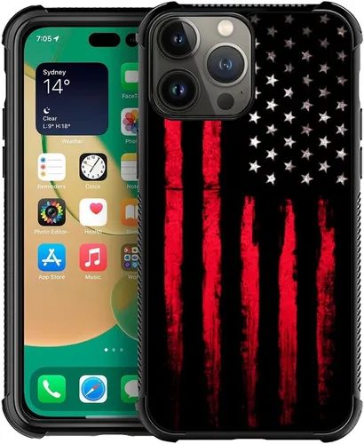 Vista 11 de ZHEGAILIAN Funda compatible con iPhone 15 Pro Max, funda protectora antideslizante de poliuretano termoplástico suave con cuatro esquinas reforzadas