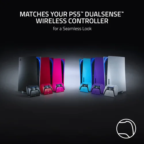 Vista 4 de Razer Quick Charging Stand for PlayStation 5 Quick Charge - Curved Cradle Design - Matches PS5 DualSense Wireless Controller - One-Handed Navigation