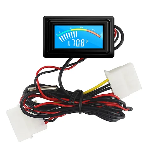 Vista 7 de KETOTEK Medidor de temperatura termómetro digital medidor de temperatura impermeable sensor sonda acuario coche PC caso incubadora medidor