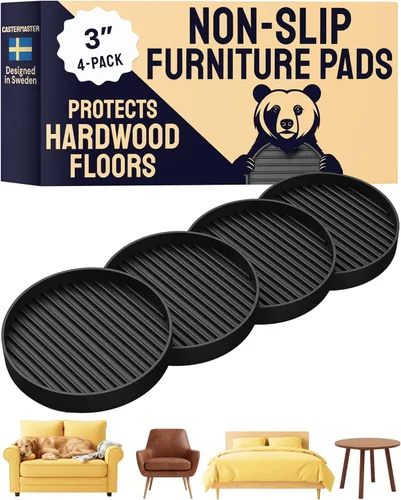 Vista 10 de CasterMaster Almohadillas de goma para muebles, copas antideslizantes y resistentes, tapones de sofá para suelos de madera dura, azulejos