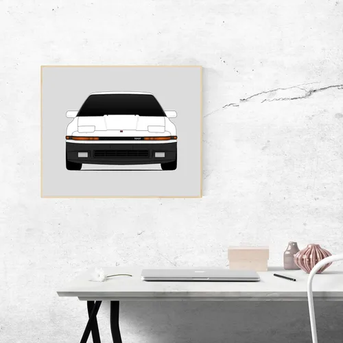Vista 9 de Custom Car Posters Handmade Poster compatible with Toyota Supra MK 3 (A70) (1986-1993) 3rd Generation Print Wall Art Décor - 11x14 Satin Print