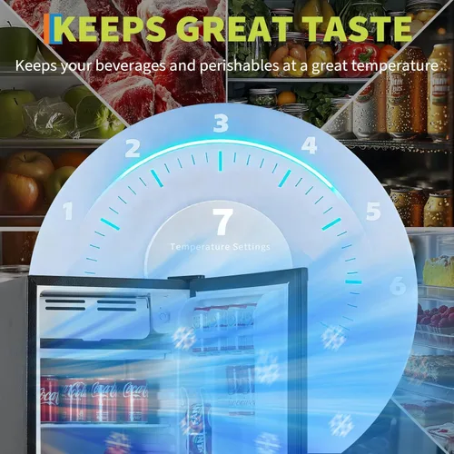 Vista 5 de Garvee Refrigerador compacto de 3.2 pies cúbicos Mini refrigerador de una puerta con funcionamiento silencioso y eficiente energéticamente