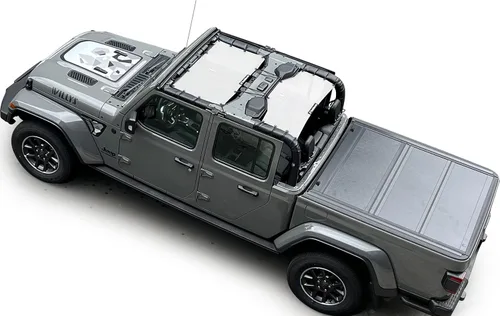 Vista 23 de Shadeidea JT - Parasol superior compatible con Jeep Gladiator, cubierta de malla para techo (2018-2023) - Bloqueador de ruido de viento y UV