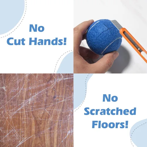 Vista 4 de 4 pelotas Walker Glide Pelotas de tenis precortadas para patas de muebles y protección del suelo, ajuste universal, almohadillas de fieltro