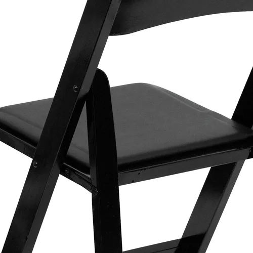 Vista 38 de HERCULES™ silla plegable de madera blanca, con asiento acolchado, Vinilo, Mahogany