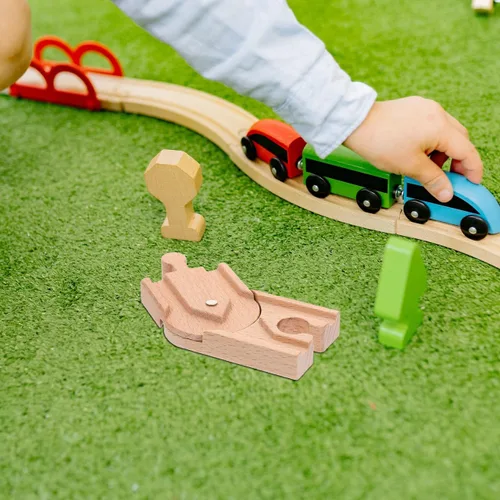 Vista 7 de Toyvian Vía de tren de madera – Paquete de expansión compatible con Thomas Wooden Train Railway Track Bloque de expansión Accesorios para mesa