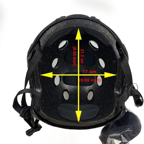 Vista 2 de Casco de Airsoft, casco rápido tipo PJ con gafas de Airsoft montaje NVG frontal y riel lateral para actividades al aire libre Airsoft / Paintball
