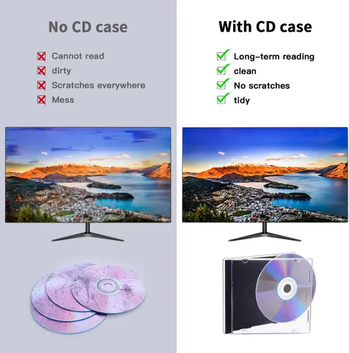 Vista 5 de Maxtek Caja de CD transparente estándar de 0.409 in con bandeja negra montada, paquete de 10