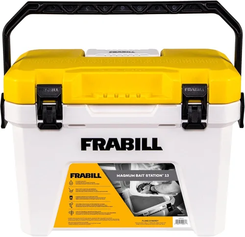 Estación de carnada Frabill Magnum | Almacenamiento de carnada aireada para carnada viva | Disponible en 13 Qt, 19 Qt, & 30 Qt de capacidad