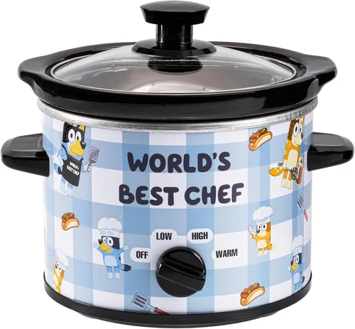 Uncanny Brands Olla de cocción lenta Bluey de 2 cuartos - Pequeño aparato de cocina