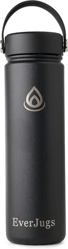 Vista 13 de Botella de agua de 22 onzas, boca ancha, botella de acero inoxidable de alta calidad con tapa de agarre, doble pared aislada al vacío, taza térmica