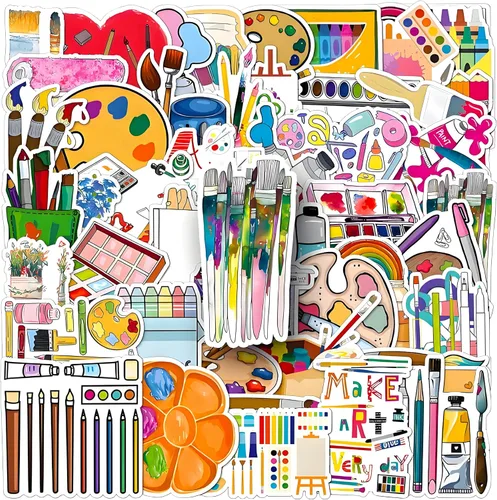 Vista 36 de DothRayan Calcomanías artísticas para niños, adolescentes y adultos, 100 unidades, lindas calcomanías estéticas de vinilo impermeables para botella