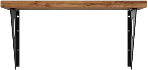 Vista 4 de Mesa rústica industrial para montar en la pared, escritorio de mesa de comedor, mesas de bar de madera de pino para montar en la pared