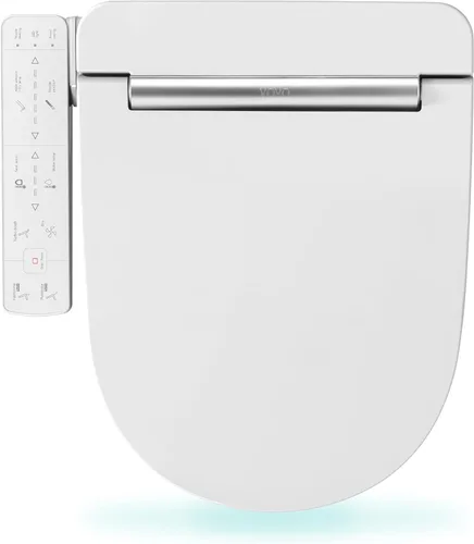 Vista 10 de VOVO VB-3000SE Asiento de inodoro con bidé alargado, agua caliente, luz LED, asiento con calefacción, blanco, secadora, boquilla de acero
