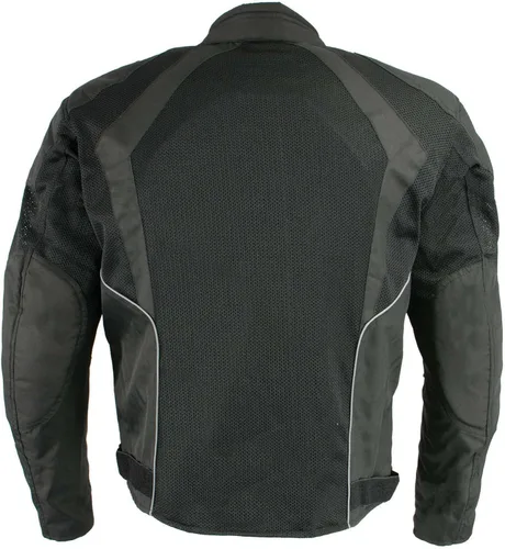 Vista 3 de Milwaukee Leather MPM1793 Chaqueta de Motociclista de Malla Blindada Negra para Hombre - Chaqueta de Motociclista para Todas las Estaciones