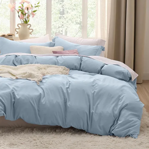 Vista 62 de Bedsure Funda de edredón de tamaño King suave y prelavada, gris oscuro, 3 piezas, 1 funda de edredón de 104 x 90 pulgadas con cremallera y 2 fundas