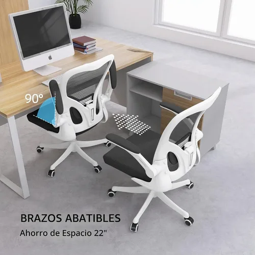 Vista 8 de Monhey Silla de oficina negra, silla de oficina ergonómica, silla de escritorio de oficina en casa para personas grandes y altas, silla