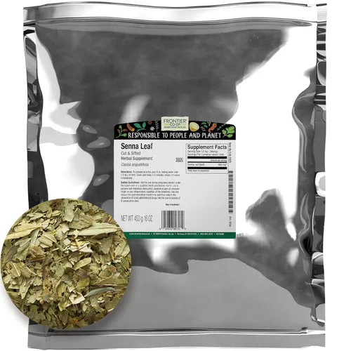 Frontier Co-op Hoja de senna, cortada y tamizada, bolsa a granel de 1 libra, 100% hojas de sena puras y naturales, perfecta para té de hojas de sena