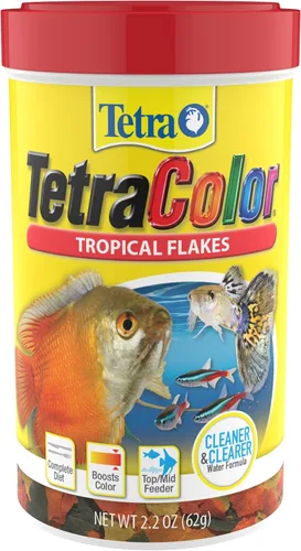 Vista 14 de TetraColor Tropical Flakes, Alimento para Peces que Potencia el Color, Dieta Nutricionalmente Equilibrada para Peces Tropicales, 2.82 oz