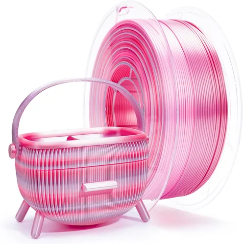 Vista 31 de ZIRO - Rápido cambio de color PLA, filamento de gradiente de color de 1.75mm, filamentos de PLA arcoíris brillantes, compatible con la mayoría