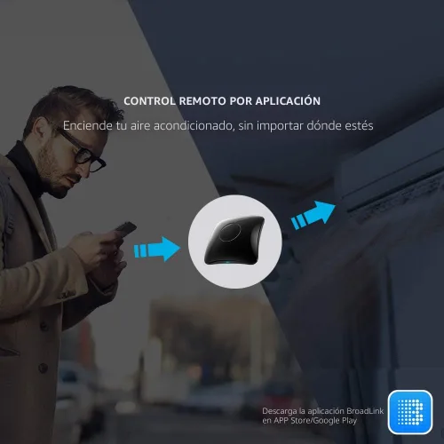 Vista 2 de BroadLink RM4 pro IR y RF Mando a distancia universal, concentrador de control remoto Wi-Fi de aprendizaje de código todo en uno para TV, aire