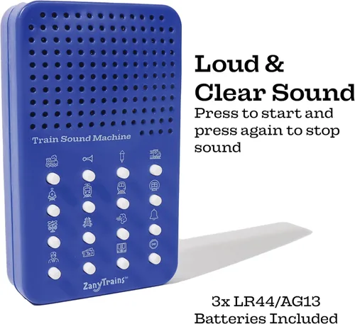 Vista 4 de Silbato de tren con 16 sonidos, silbatos de tren, bocinas, ruidos de conductor y motor, tablero de sonido electrónico portátil con tema de tren