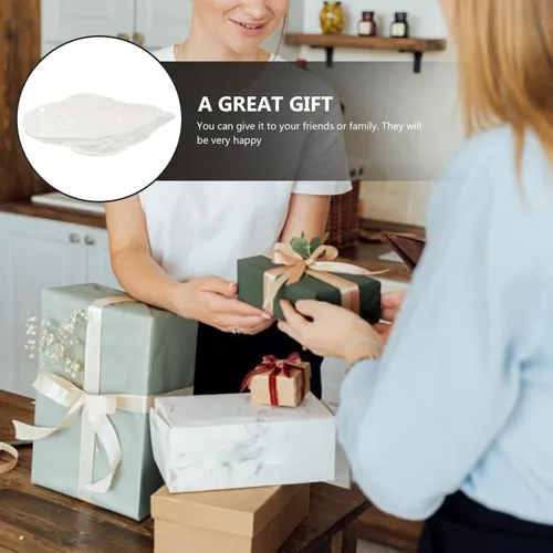 Vista 8 de Hemoton Cuenco de cerámica para ostras de 7.48 pulgadas, plato de porcelana de forma irregular para ensalada de mariscos, sopa, vajilla