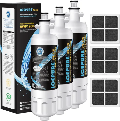 ICEPURE PLUS 9690 NSF/ANSI 53 NSF/ANSI 42 Certificado Compatible con LG LT700P y LT120F, 46-9690, ADQ36006101, ADQ36006102, LFXC24726S, RWF1200A
