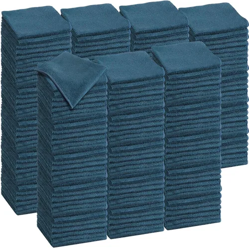 Vista 12 de Tenare Paquete de 100 paños de limpieza de microfibra de 12 x 12 pulgadas, trapos de limpieza reutilizables, toallas de microfibra a granel, paños