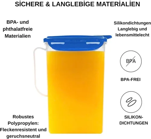 Vista 7 de LOCK & LOCK – Jarra de agua para puerta del refrigerador, con asa, sin BPA (bisfenol A), jarra de plástico con tapa abatible, perfecta para hacer