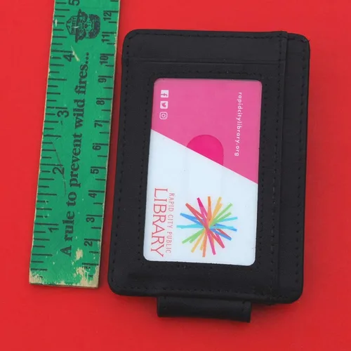 Vista 5 de 1954 Austria 2 Groschen Coin Full-Grain Black Leather Magnetic Money Clip Wallet & Card Holder RFID Blocking - Imperial Eagle