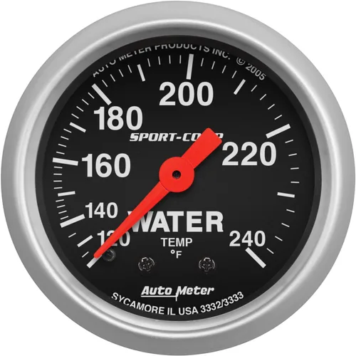 Auto Meter 3333 Sport-Comp Medidor mecánico de temperatura del agua