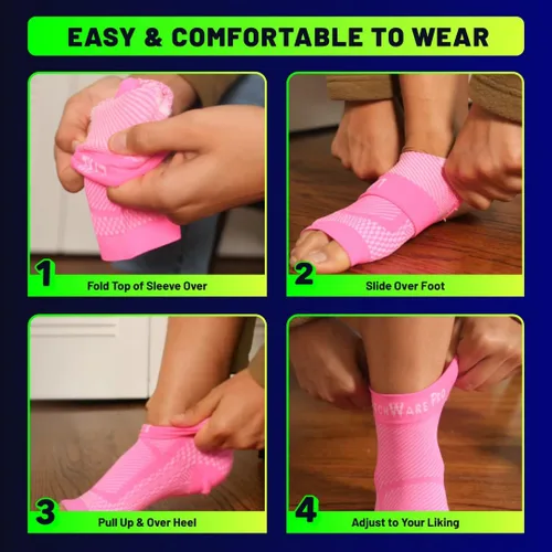 Vista 6 de TechWare Pro - Tobillera de compresión, alivia la tendinitis aquílea, para fascitis plantar, con soporte para arco, reduce la hinchazón y el dolor