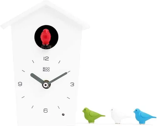 Vista 8 de KOOKOO Birdhouse Mini - Reloj de cuco moderno con 12 canciones naturales de pájaros o llamada de cuco