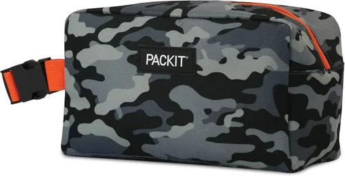 Vista 5 de PackIt Lonchera clásica congelable, camuflaje azul y caja de aperitivos congelable, camuflaje carbón